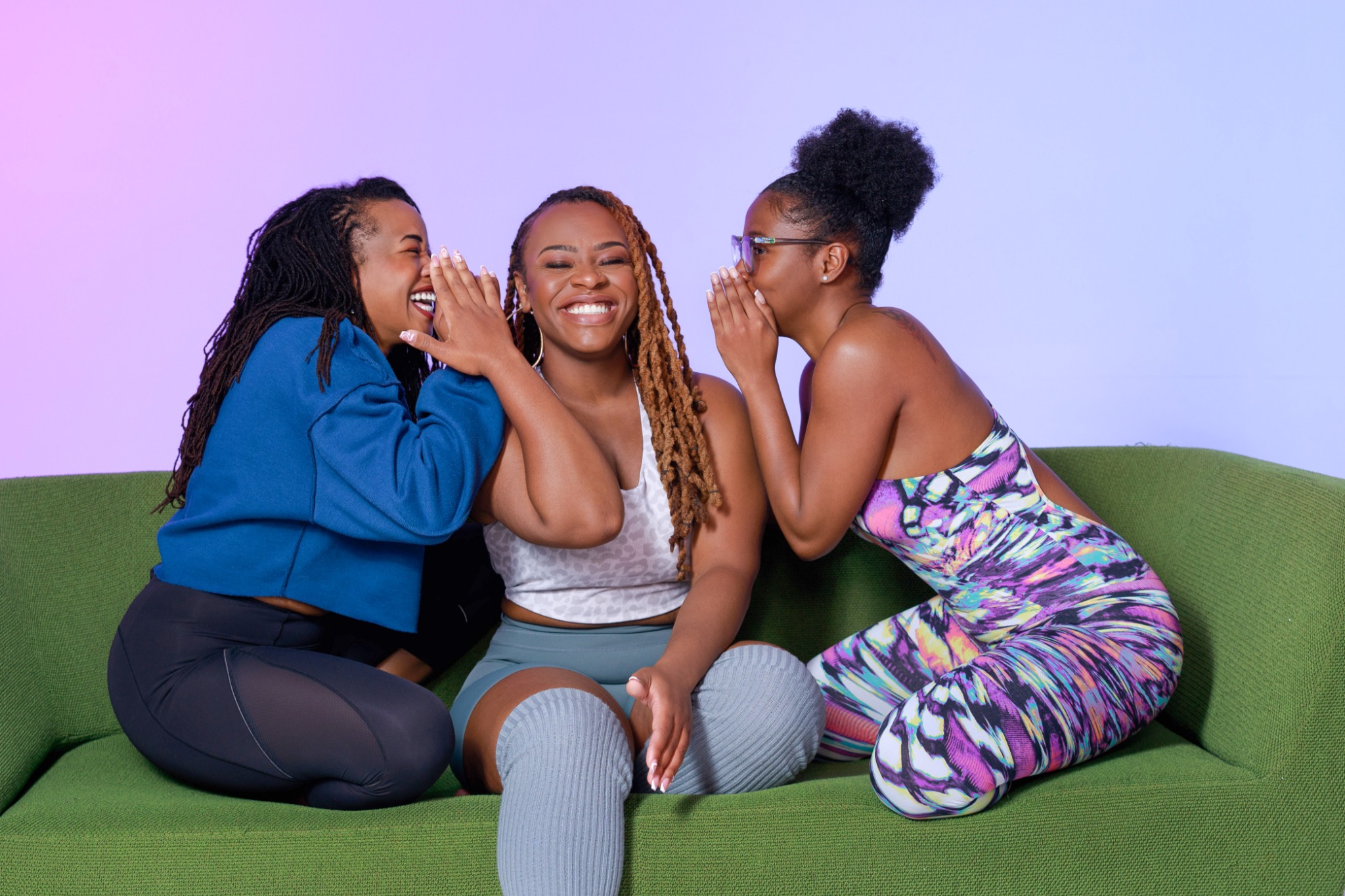 Coco with women in a studio portrait